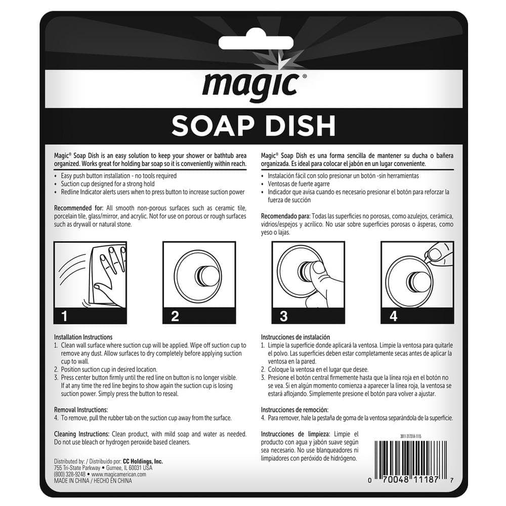 Magic Suction Soap Tray in White (2)