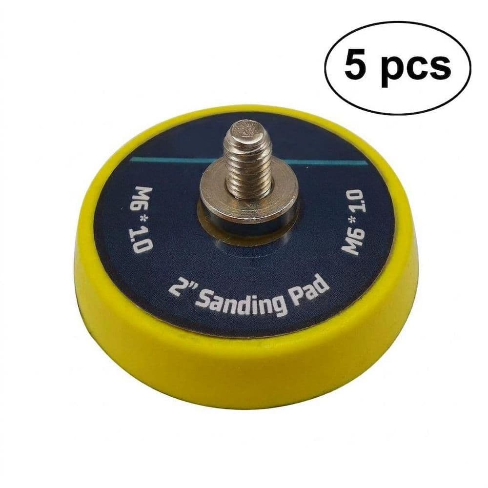 LAIFUCAM 2 in. Polyurethane Hook Loop DA Polisher Sander Backing Plate with Steel Core for Rotary M6 Thread 5Pieces (2)