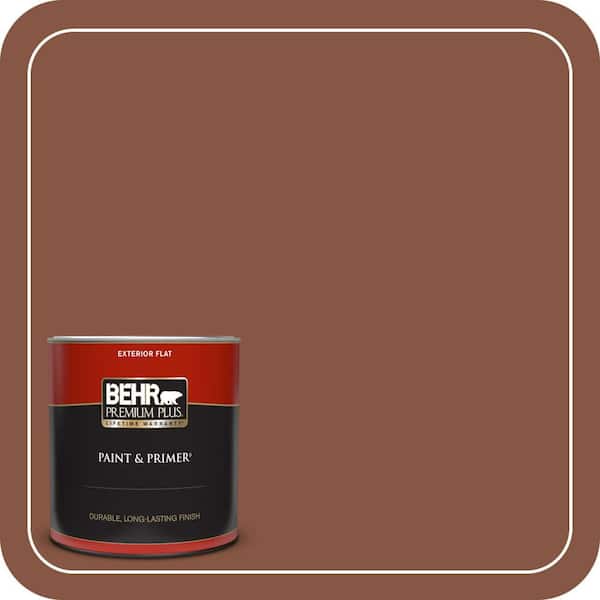 BEHR PREMIUM PLUS 1 qt. #S210-7 October Leaves Flat Exterior Paint & Primer (2)