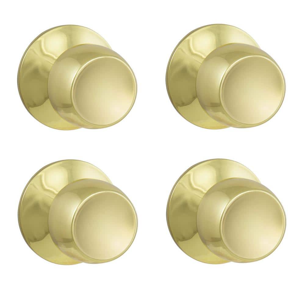 Defiant Brandywine Polished Brass Hall/Closet Door Knob (4-Pack)