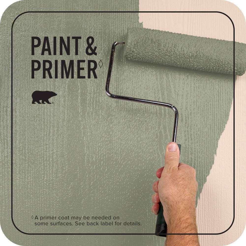 BEHR PREMIUM PLUS 1 qt. #S380-5 Milkweed Pod Flat Exterior Paint & Primer (3)