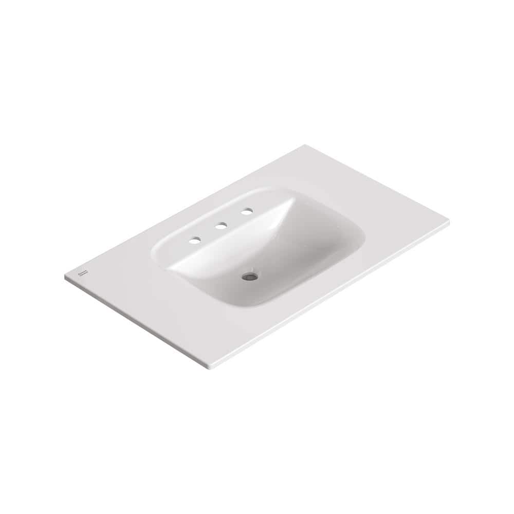 American Standard Aspirations 22 in. W. x 37 in. D Vitreous China Vanity Top with 8 in. Widespread Faucet Holes and Overflow in White