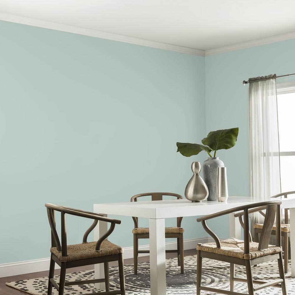 Glidden Diamond 1 qt. PPG1136-4 Blue Shamrock Satin Interior Paint with Primer (4)