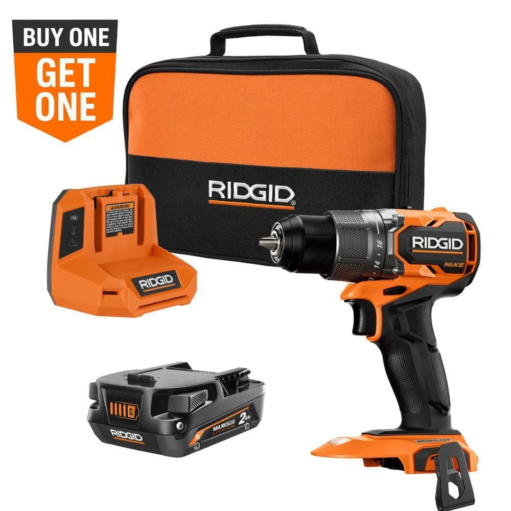 RIDGID 18V NUKE SubCompact Brushless Cordless 1/2 in. Drill/Driver Kit with 2Ah MAX Output Battery and Charger