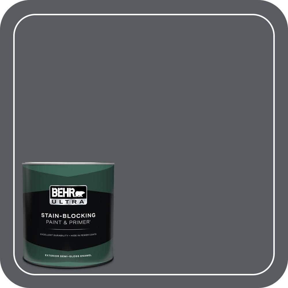 BEHR ULTRA 1 qt. #PPU18-02 Pencil Point Semi-Gloss Enamel Exterior Paint & Primer