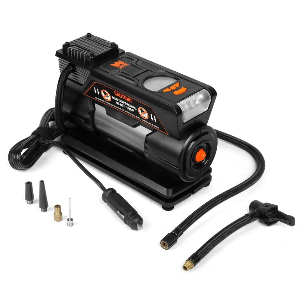 WEN 12-Volt 100 PSI 1.25 CFM Portable Air Compressor and Tire Inflator with Carrying Case (3)