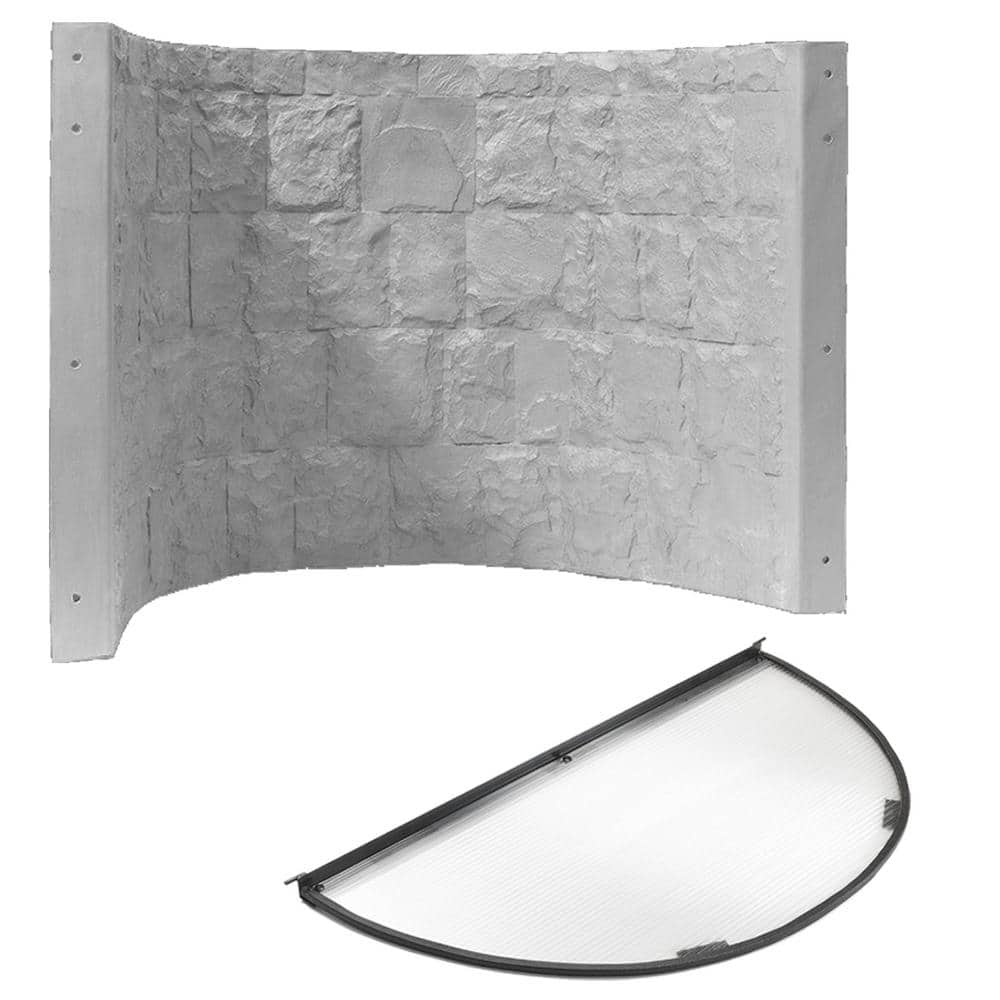 SHAPE PRODUCTS Rockwell 42 in. x 23 in. x 48 in. Gray Composite Window Well with Polycarbonate Cover