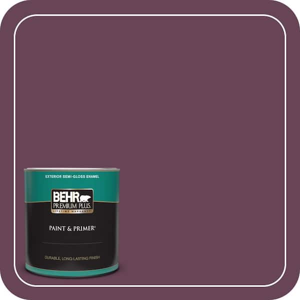 BEHR PREMIUM PLUS 1 gal. #ICC-111 Plum Harvest Semi-Gloss Enamel Low Odor Interior Paint & Primer (2)