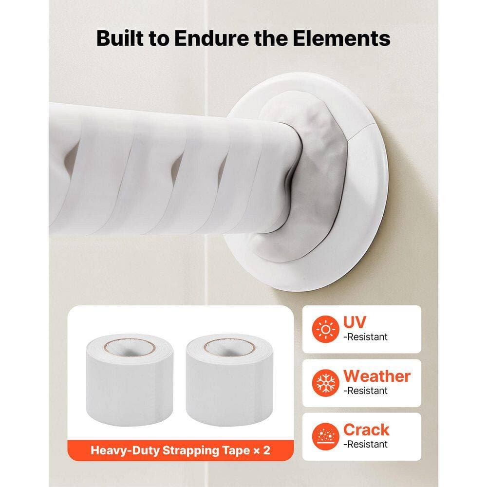 SKYSHALO 1/4in. & 1/2in. OD AC Copper Tubing Pipe, 100ft. Mini Split Line Set 3/8 White PE Thickened Insulated Coil w/Flared Nuts (2)