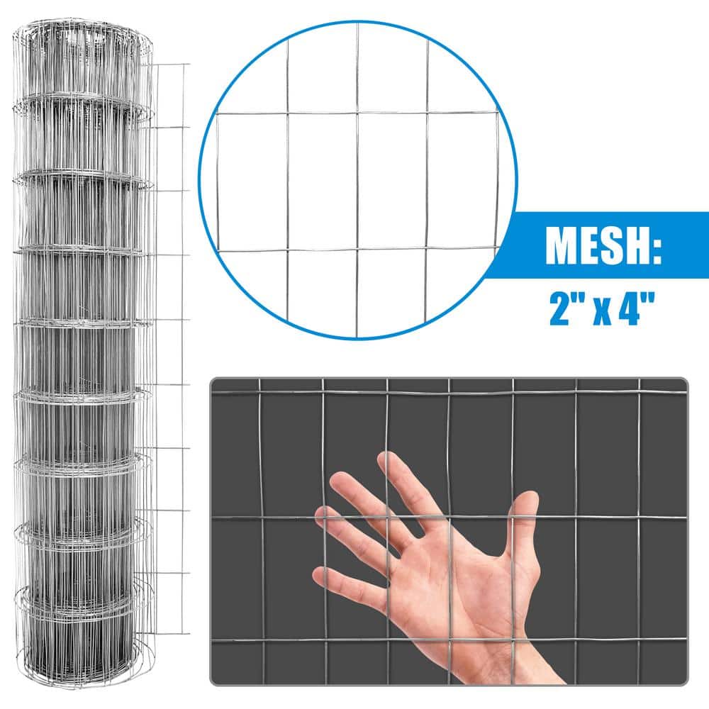 Fencer Wire 6 ft. x 50 ft. 14-Gauge Welded Wire Fence with Mesh 2 in. x 4 in. (2)