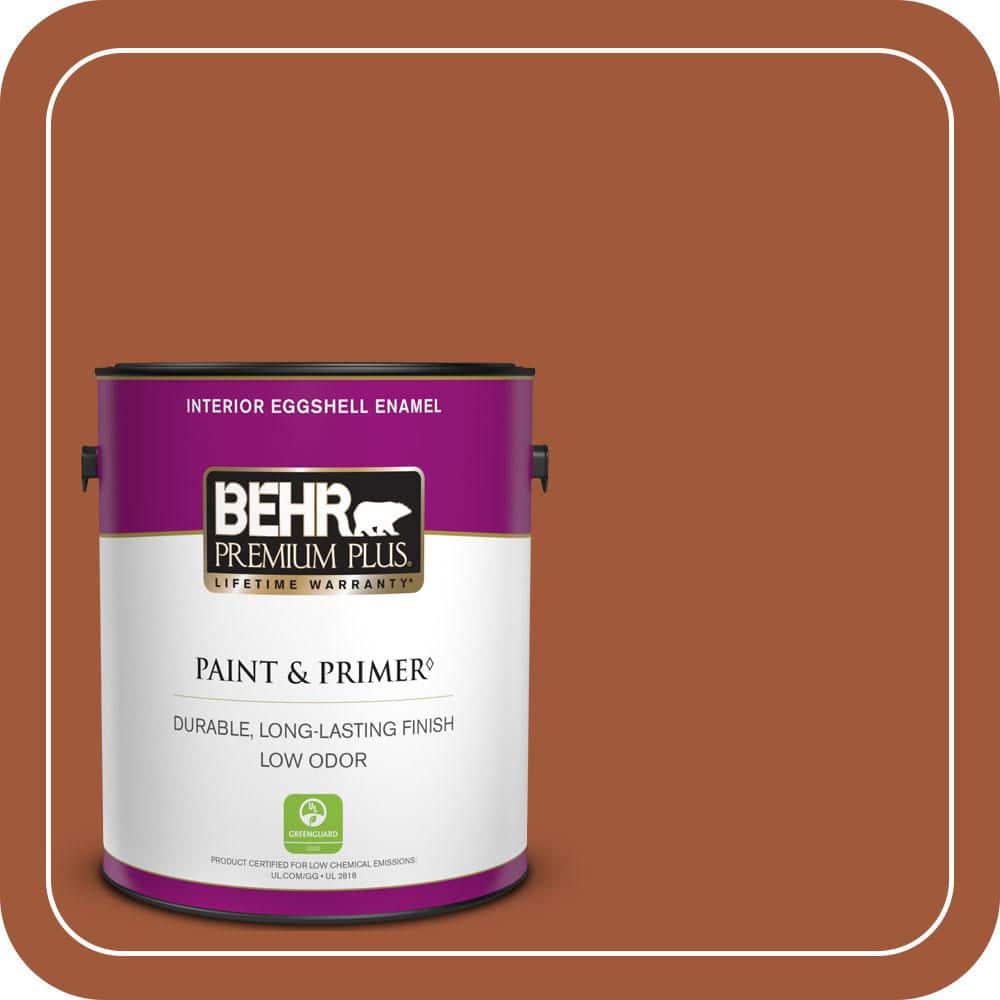 BEHR PREMIUM PLUS 1 gal. #S-H-230 Ground Nutmeg Eggshell Enamel Low Odor Interior Paint & Primer