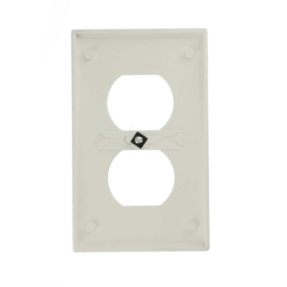 Leviton 1-Gang White Duplex Outlet/Receptacle Plastic Standard Wall Plate (1-Pack) 88003-W (4)