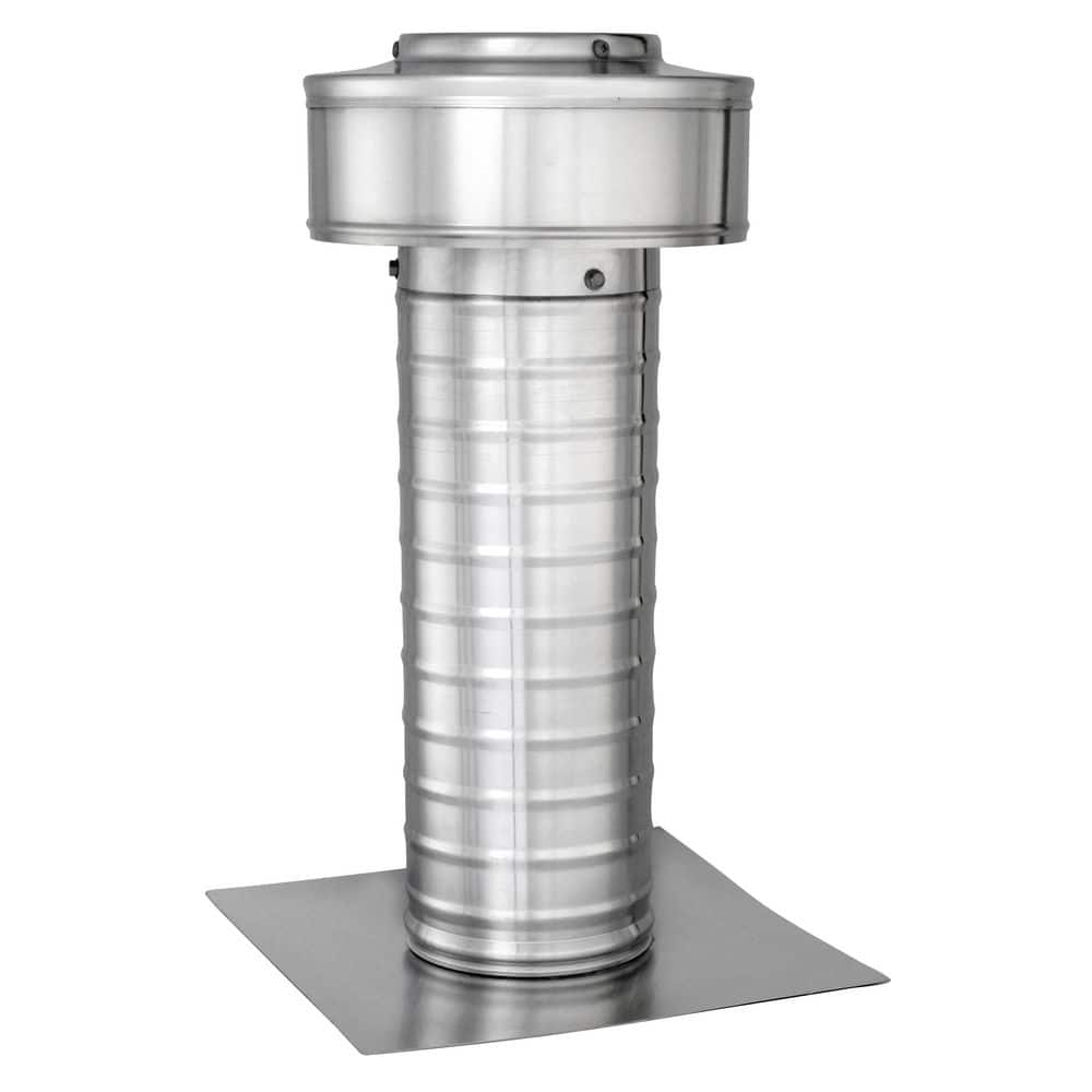 Active Ventilation Keepa Vent 4 in. Dia 12 sq. in. NFA Aluminum Finish Static Roof Vent for Flat Roofs with 11 in. High Collar