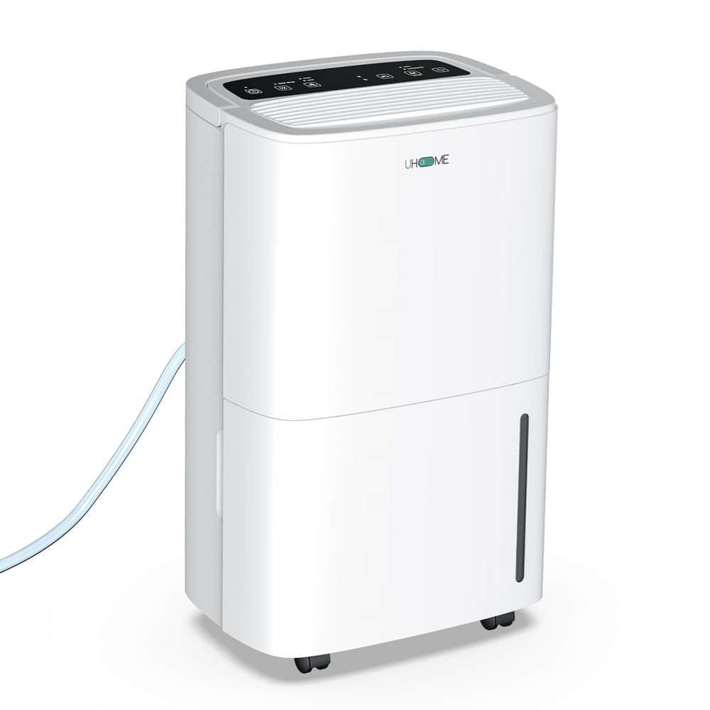 Edendirect 120 pt. 6,000 sq. ft. Bucket Dehumidifier in. White with Drain Hose, Auto Defrost (1)