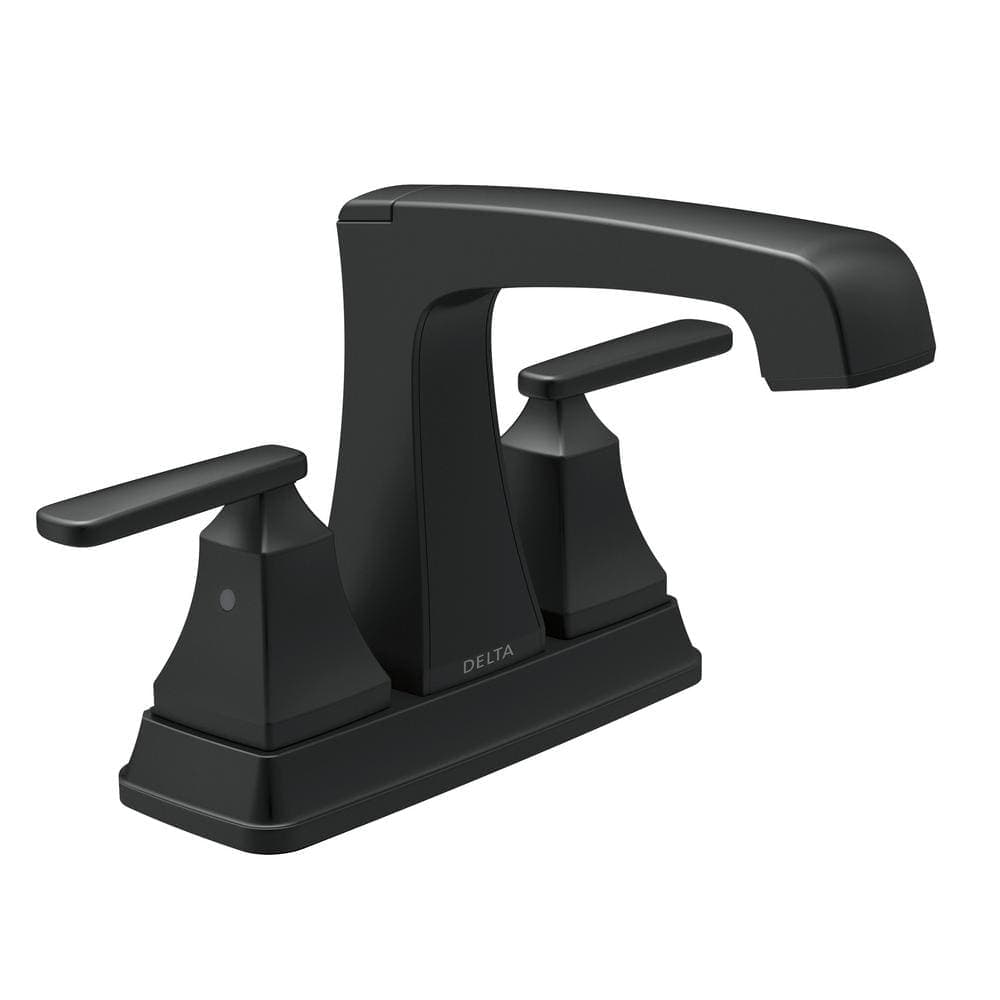 Delta Ashlyn 4 in. Centerset 2-Handle Bathroom Faucet in Matte Black (1)