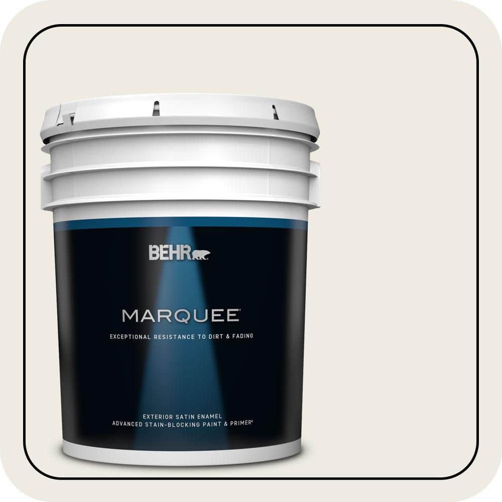 BEHR MARQUEE 5 gal. #PPU7-12 Silky White Satin Enamel Exterior Paint & Primer (1)