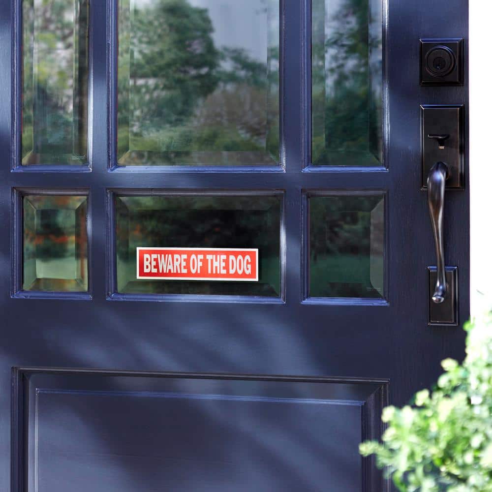 Everbilt 2 in. x 8 in. Adhesive Beware of Dog Sign (2)