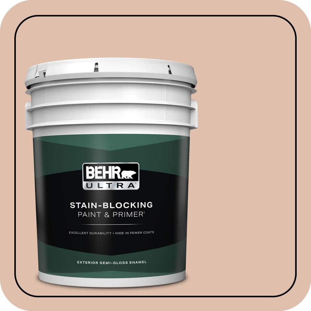 BEHR ULTRA 5 gal. #S200-2 Cinnamon Tea Semi-Gloss Enamel Exterior Paint & Primer