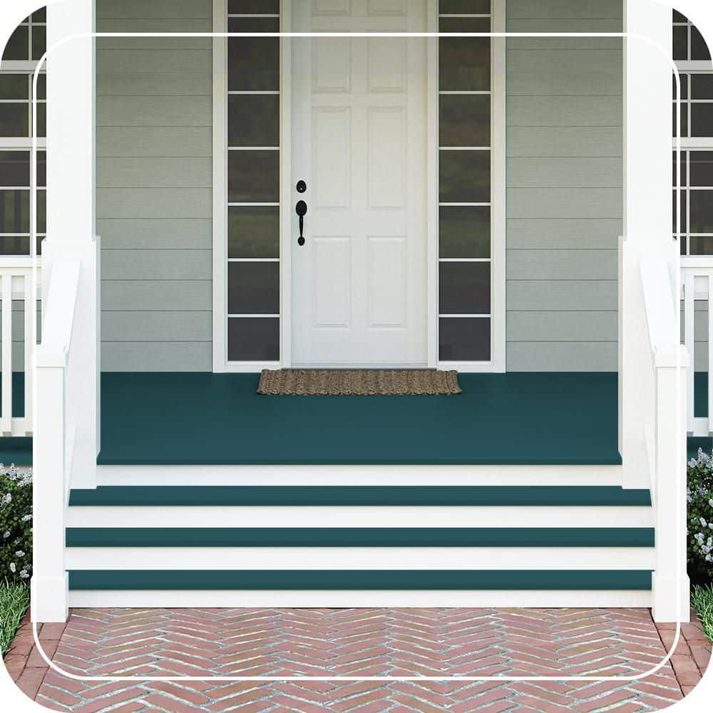 BEHR PREMIUM 1 gal. #MQ6-01 Ocean Abyss Textured Low-Lustre Enamel Interior/Exterior Porch and Patio Anti-Slip Floor Paint (3)