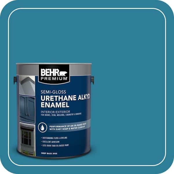 BEHR PREMIUM 1 gal. #M480-6 Valley of Glaciers Urethane Alkyd Semi-Gloss Enamel Interior/Exterior Paint (2)