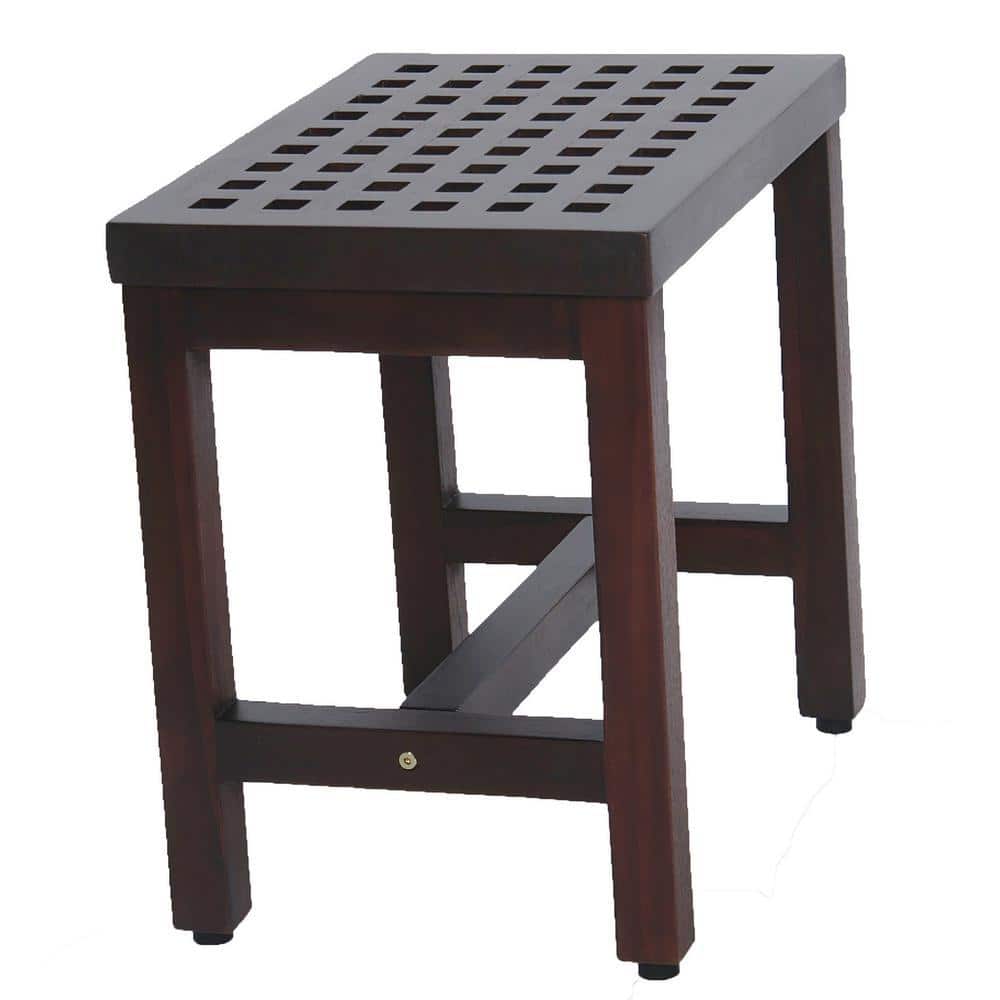 DecoTeak Espalier 18 in. Lattice Teak Shower Bench (2)