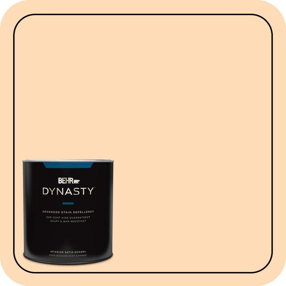 BEHR DYNASTY 1 qt. #P220-2 Peche Satin Enamel Interior Stain-Blocking Paint and Primer