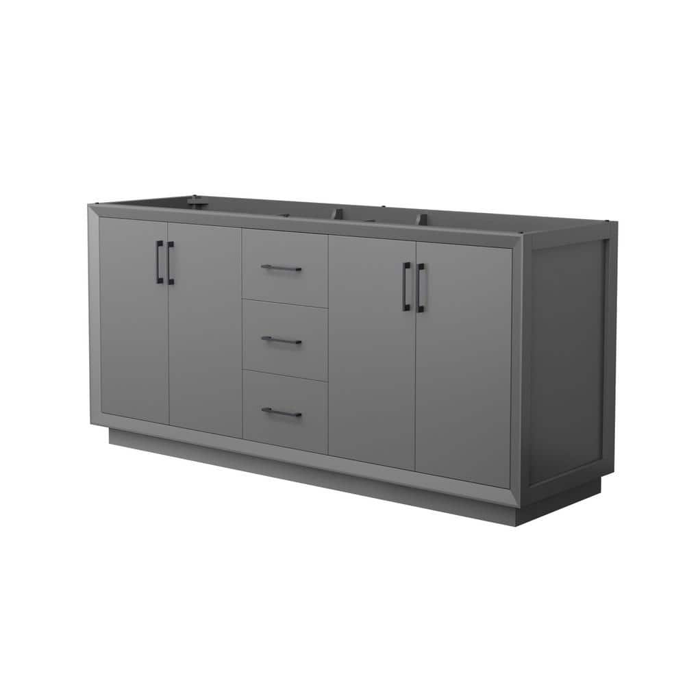 Wyndham Collection Strada 25 in. W 21.75 in. D 34.25 in. H Double Bath Vanity Cabinet without Top Dark Gray (1)