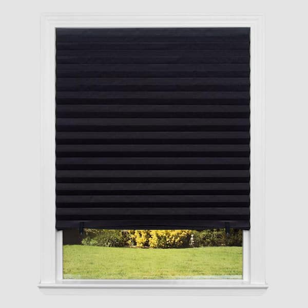 Redi Shade No Tools Original Blackout Pleated Paper Shade Black, 36 in. W x 72 in. L (2)