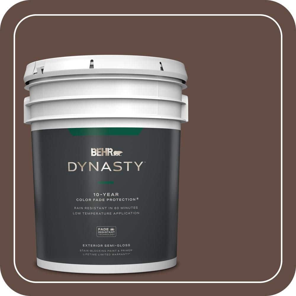 BEHR DYNASTY 5 gal. #PPU3-20 Cinnabark Semi-Gloss Exterior Stain-Blocking Paint & Primer
