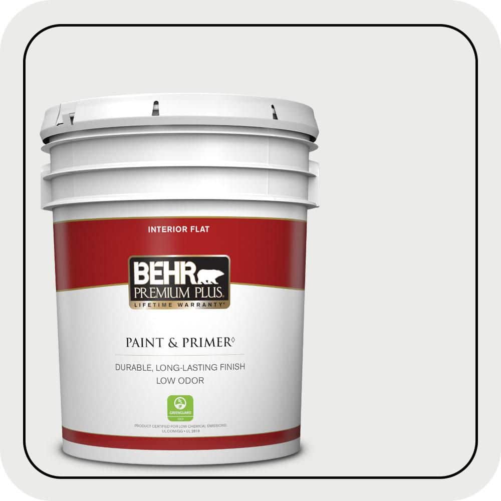 BEHR PREMIUM PLUS 5 gal. #PWN-36 Celestial Glow Flat Low Odor Interior Paint & Primer