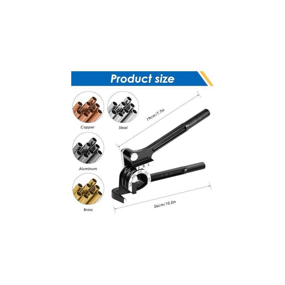 Yichuhaoxi 1/4 in. 5/16 in. 3/8 in. Tube Bender 180° 3-in-1 Manual Tubing Bender for Copper Brass Aluminum Pipes Black (2)