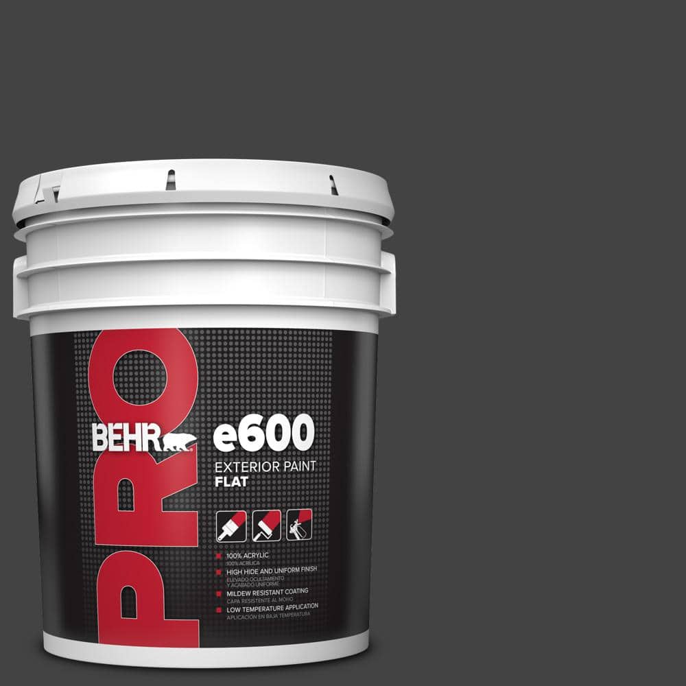 BEHR PRO 5 gal. #S-H-790 Black Suede Flat Exterior Paint