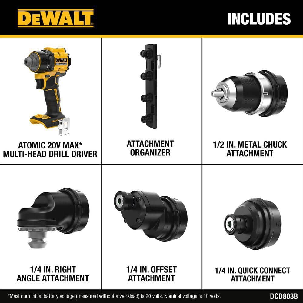 DEWALT ATOMIC 20V MAX 1/2 in. Multi-Head Drill Driver (Tool Only) (4)