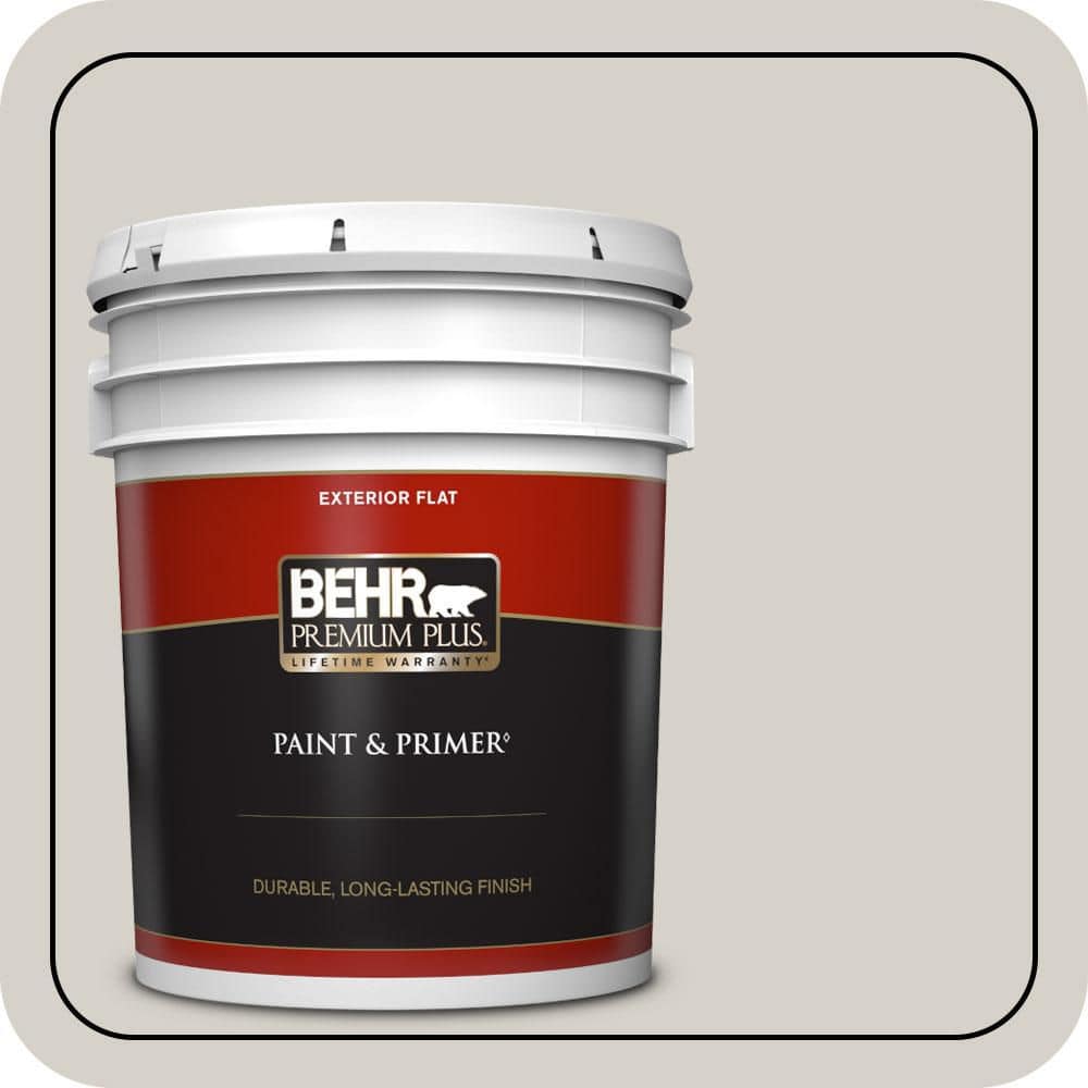 BEHR PREMIUM PLUS 5 gal. #T16-19 Bowstring Flat Exterior Paint & Primer