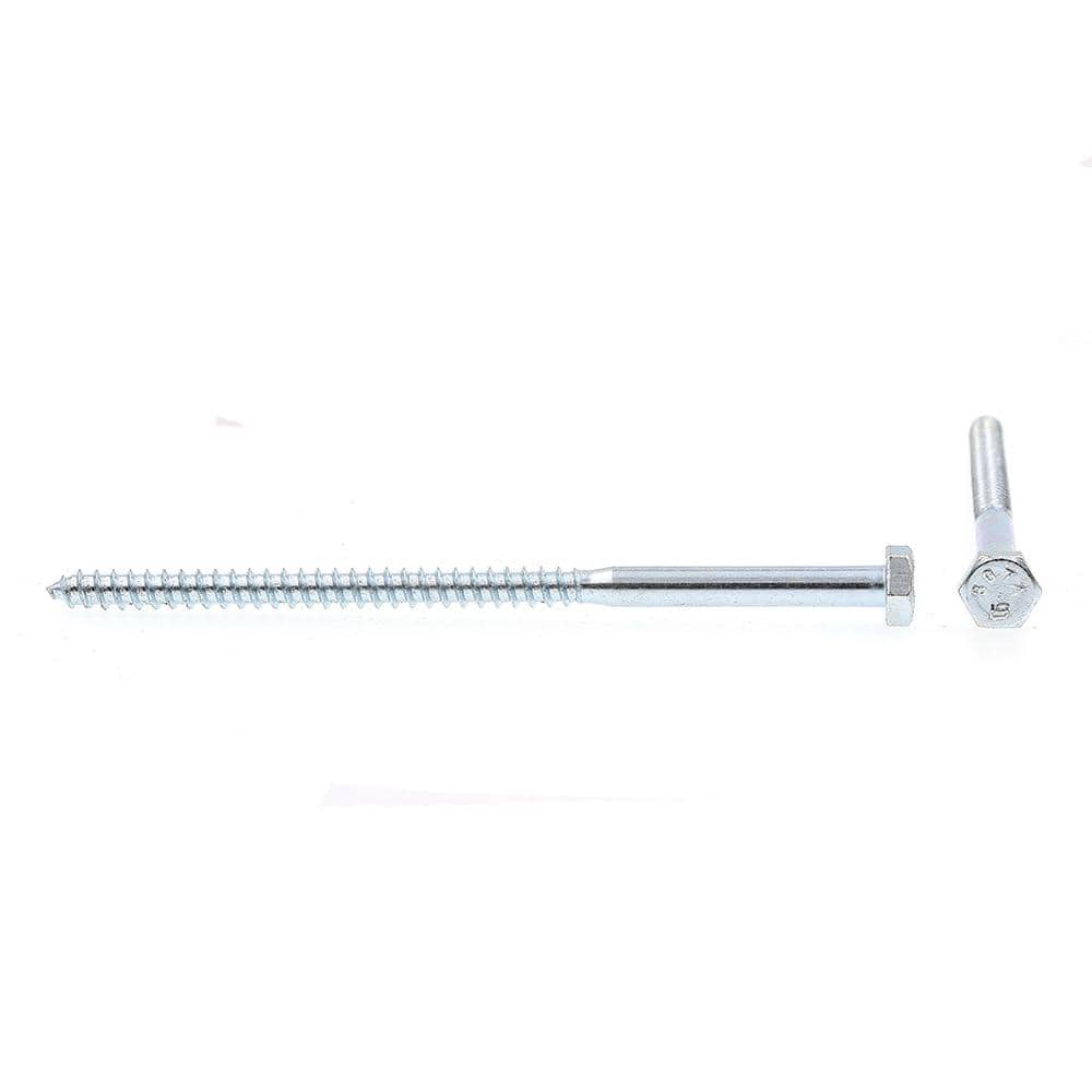 Prime-Line 1/4 in. x 5 in. A307 Grade A Zinc Plated Steel Hex Lag Screws (50-Pack) (2)