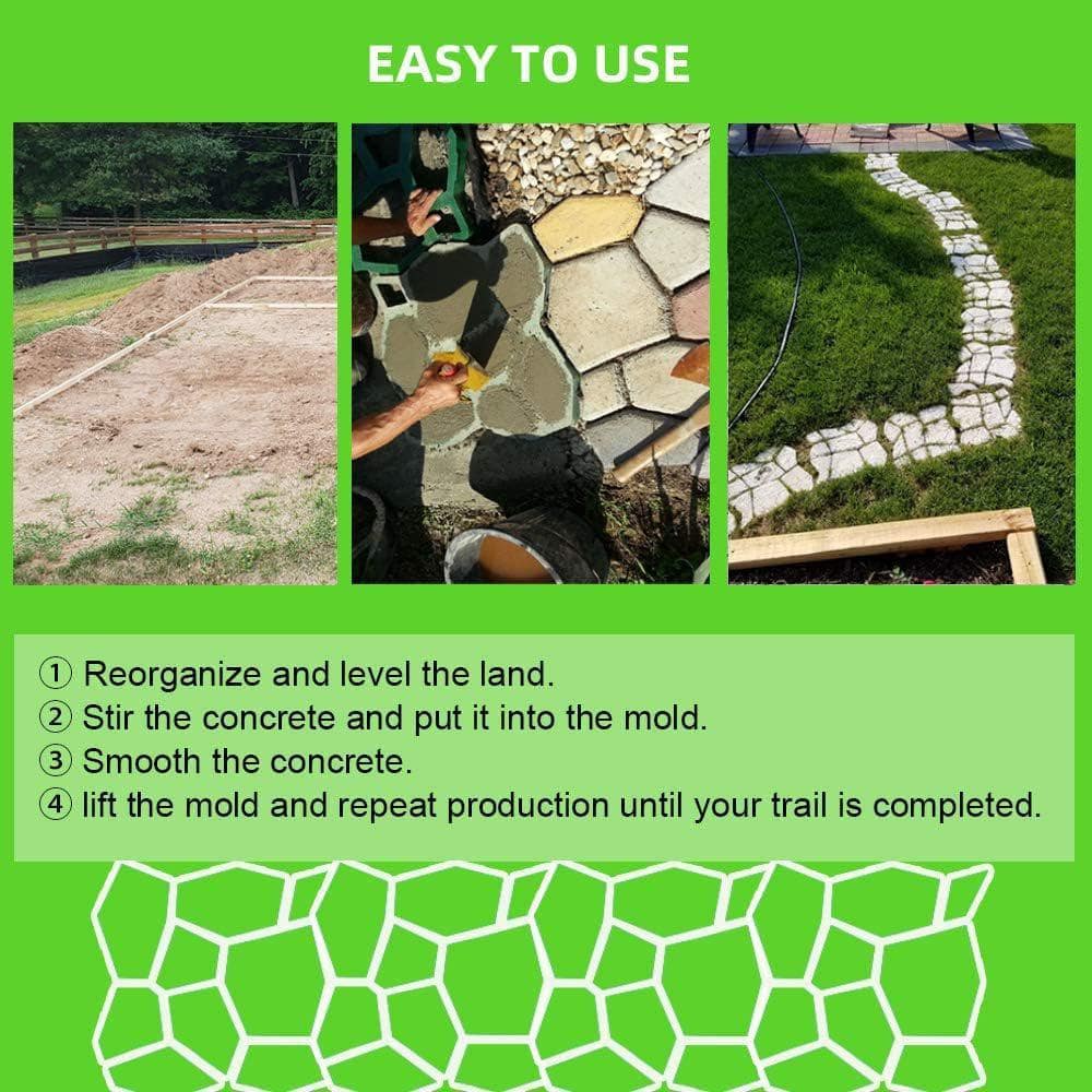 KIWDZFU Plus Size 19.6 x 19.6 x 1.7 Reusable Concrete Pathmate Stone Mold Stepping Stone Paver for Garden DIY Path Maker (3)