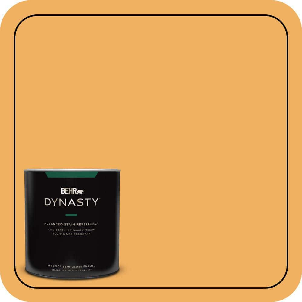 BEHR DYNASTY 1 qt. #PMD-74 Sweet Honey Semi-Gloss Enamel Interior Stain-Blocking Paint and Primer