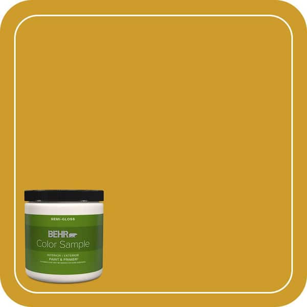 BEHR PREMIUM PLUS 8 oz. #T16-09 Citronne Semi-Gloss Interior/Exterior Paint & Primer Color Sample (2)