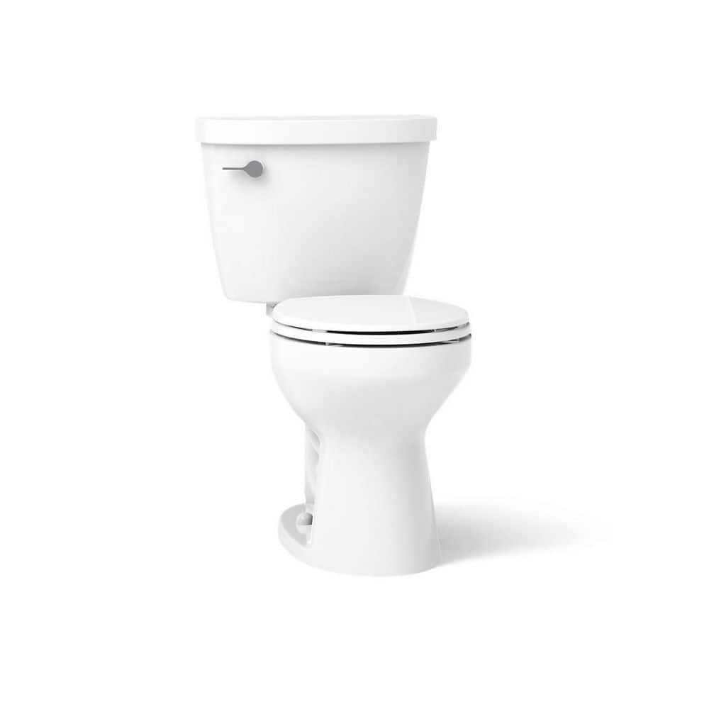 KOHLER Cimarron 12 in. Rough In 2-Piece 1.28 GFP Single Flush Round Toilet in White with Soft Close Seat