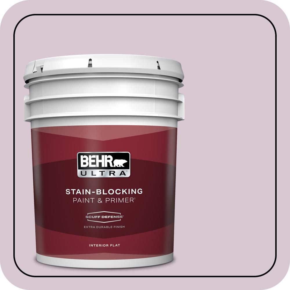 BEHR ULTRA 5 gal. #S110-2 Orchid Haze Extra Durable Flat Interior Paint & Primer