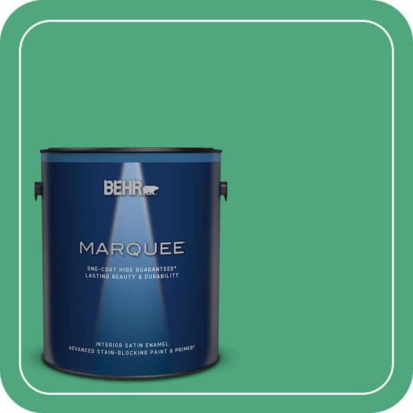BEHR MARQUEE 1 gal. #P420-5 Shamrock Green Satin Enamel Interior Paint & Primer (2)