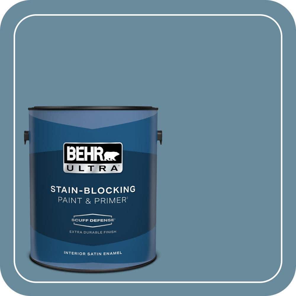 BEHR ULTRA 1 gal. #550F-5 Winter Lake Extra Durable Satin Enamel Interior Paint & Primer (1)