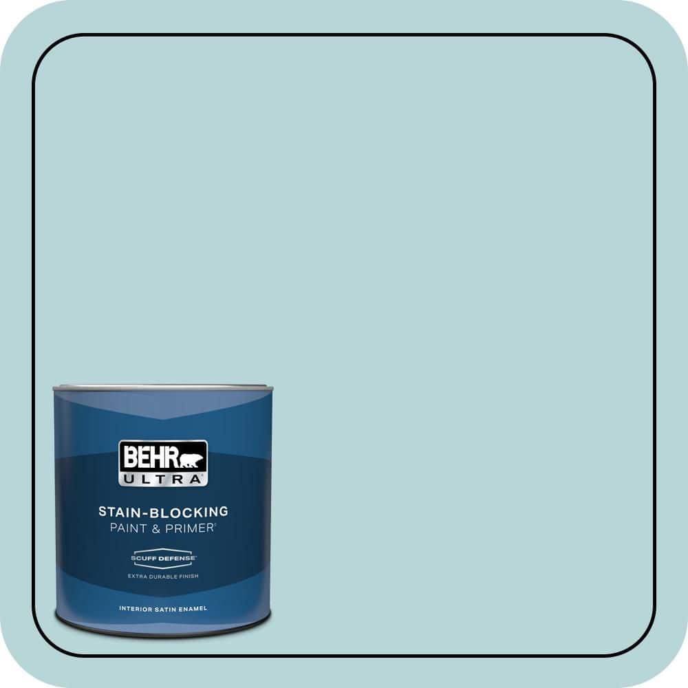 BEHR ULTRA 1 qt. #510E-2 Rhythmic Blue Extra Durable Satin Enamel Interior Paint & Primer