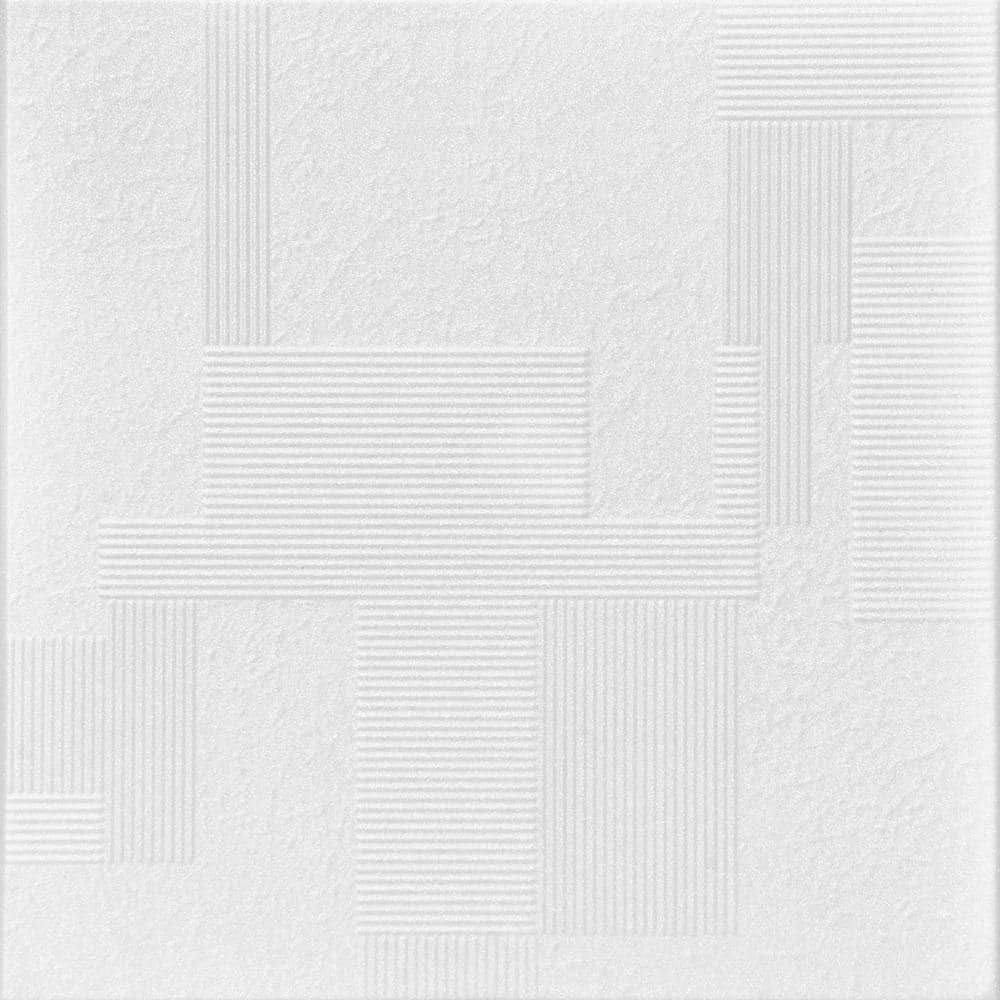 A La Maison Ceilings Vectors Plain White 1.6 ft. x 1.6 ft. Glue Up Foam Ceiling Tile (384 sq. ft. / Case)