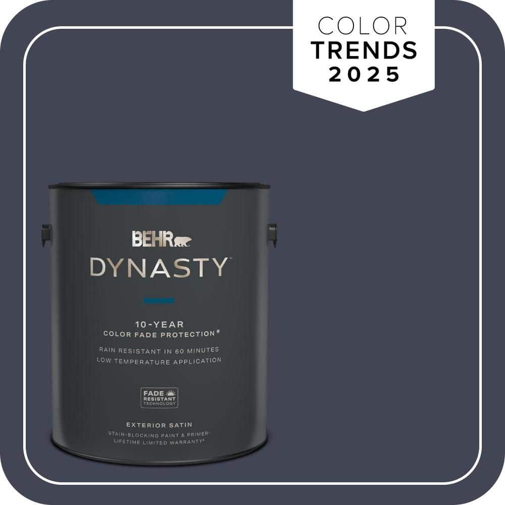 BEHR DYNASTY 1 gal. #PPU15-19 Black Sapphire Satin Enamel Exterior Stain-Blocking Paint & Primer