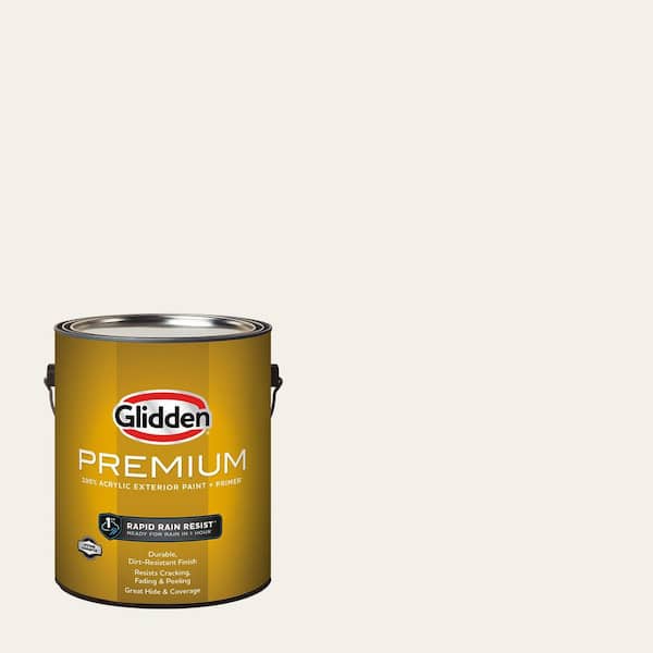 Glidden Premium 1 gal. PPG0998-1 Cotton Tail Satin Exterior Latex Paint (2)