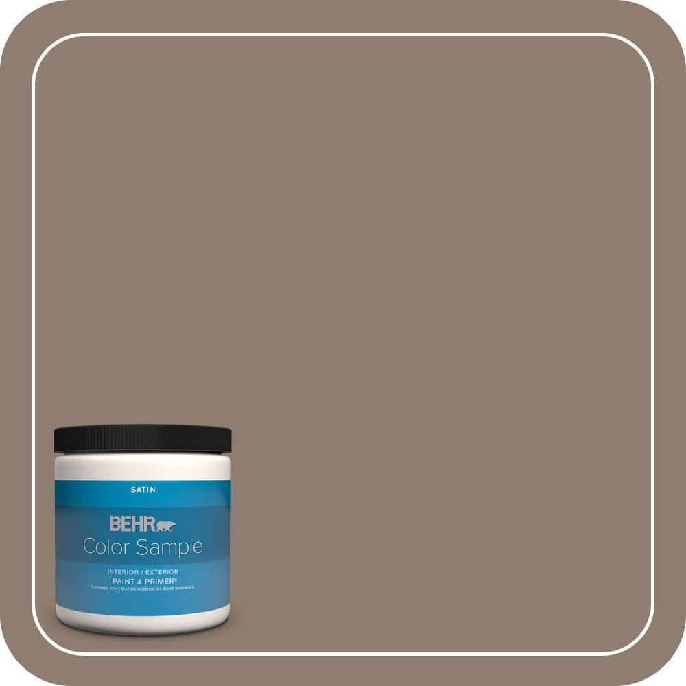 BEHR PREMIUM PLUS 8 oz. #N180-5 Bridle Leather Satin Enamel Interior/Exterior Paint & Primer Color Sample