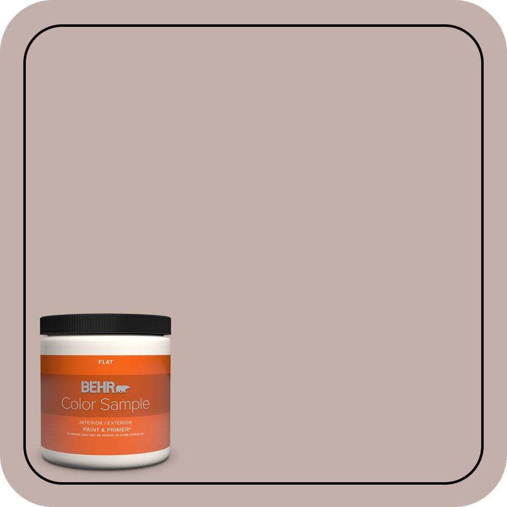 BEHR PREMIUM PLUS 8 oz. #N130-3 Moonlit Mauve Flat Interior/Exterior Paint & Primer Color Sample