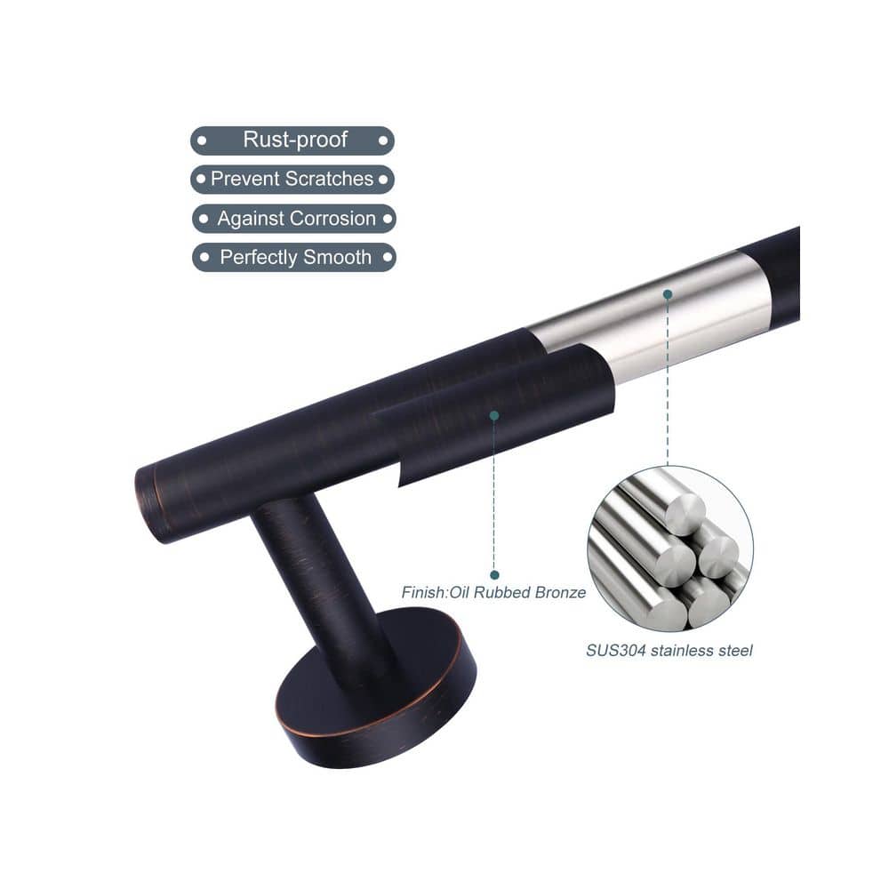 IVIGA SUS 304 Stainless Steel Wall Mounted Towel Bar Bath Hardware Accessory Single Towel Rod (4)