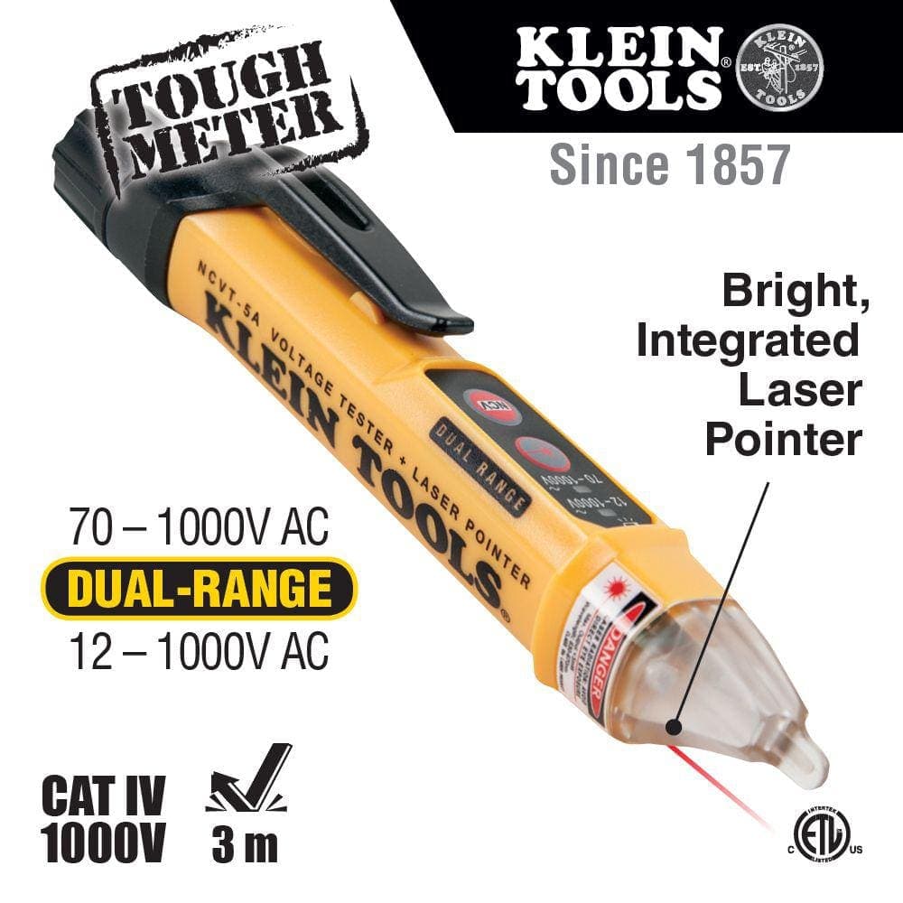 Klein Tools 2-Piece Non-Contact Voltage Tester with Laser Pointer and GFCI Outlet Tester Tool Set (2)